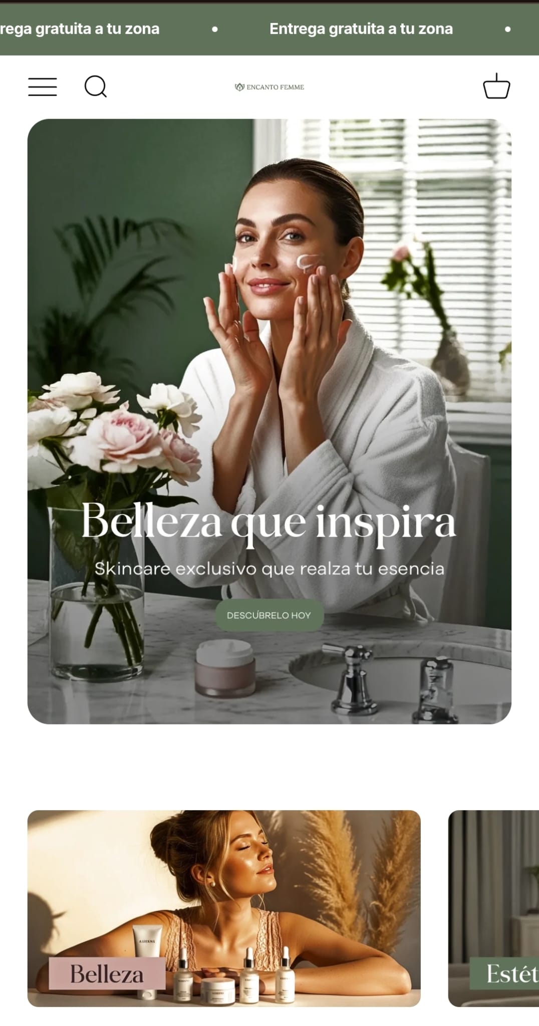 Print 1 do e-commerce Encanto Femme em mobile